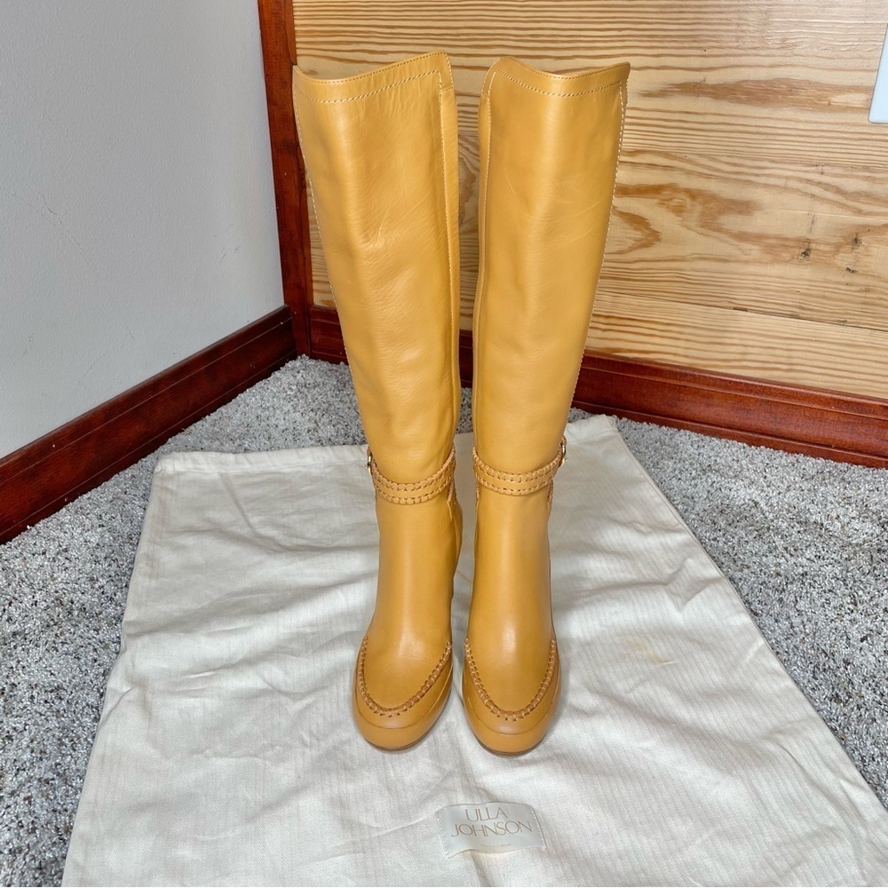 Ulla Johnson Adler Leather Knee High Buckle Boot 5.5 35 Caramel Brown Dust Bag - Picture 5 of 13